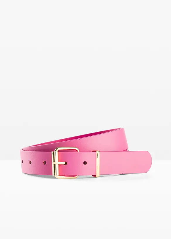 Gürtel mit goldener Metallschließe in pink - bonprix