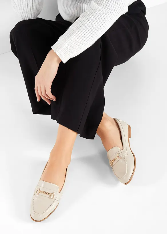 Loafer mit Schnalle in beige - bonprix