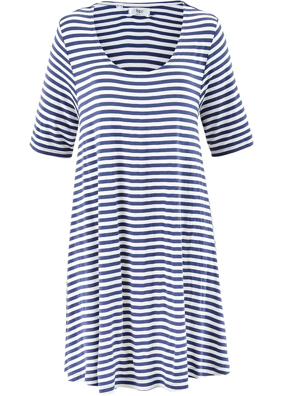 Tunika-Shirt aus Viskose-Mix in blau von vorne - bonprix
