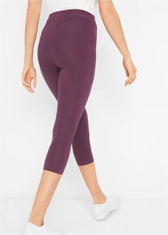 Capri-Leggings mit Bequembund in lila von hinten - bonprix