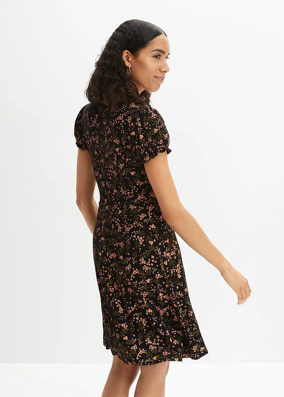 Jerseykleid aus Viskose-Mix in schwarz von hinten (Totalaufnahme) - bonprix Jerseykleid aus Viskose-Mix in schwarz von hinten (Totalaufnahme) - bonprix