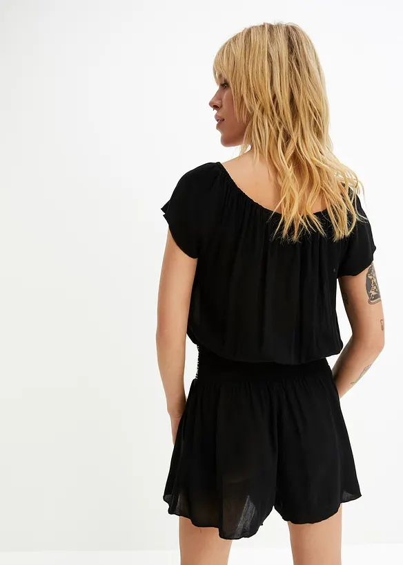 Jumpsuit in schwarz von hinten (Totalaufnahme) - bonprix