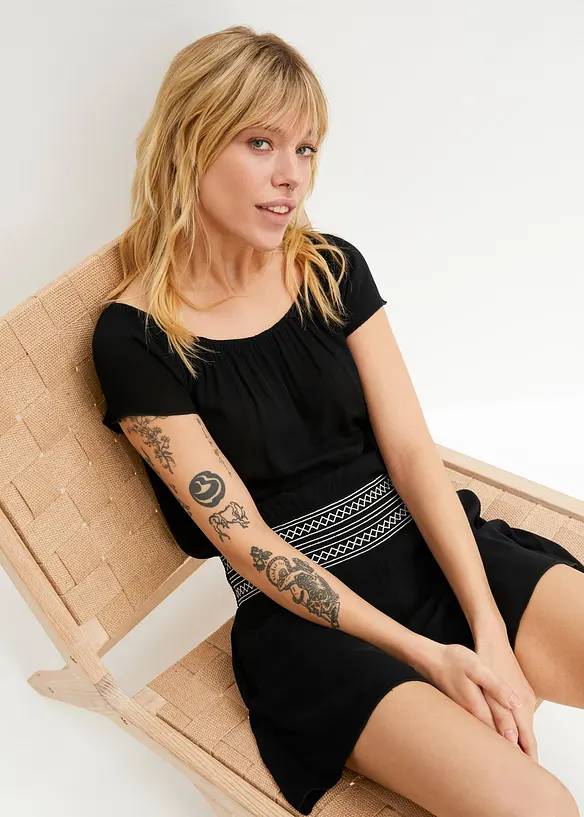 Jumpsuit in schwarz von vorne (Totalaufnahme) - bonprix