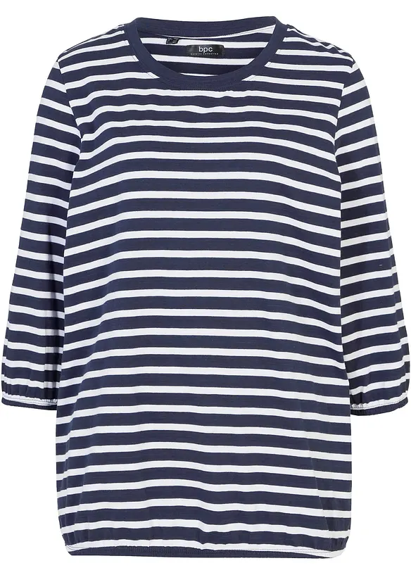 Shirt aus Bio-Baumwolle in blau von vorne - bonprix