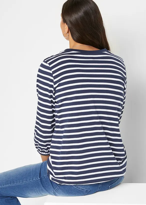 Shirt aus Bio-Baumwolle in blau von hinten (im Anschnitt) - bonprix