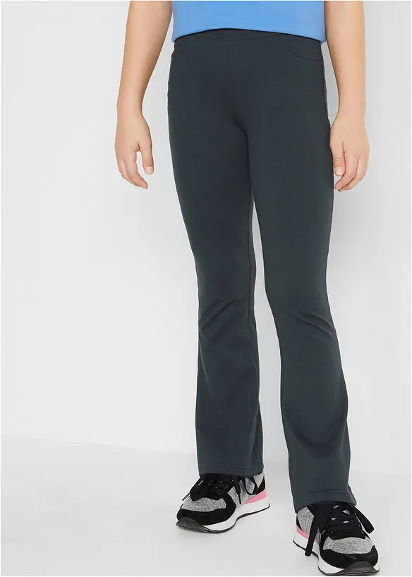 Jazzpants aus elastischem Bio-Baumwoll-Mix in schwarz von vorne - bonprix