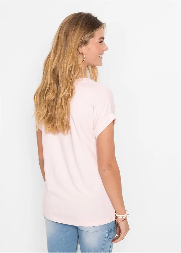 T-Shirt aus softem Viskose-Mix in rosa von hinten (im Anschnitt) - bonprix T-Shirt aus softem Viskose-Mix in rosa von hinten (im Anschnitt) - bonprix