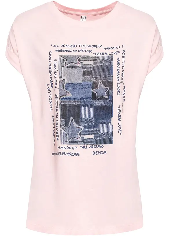 T-Shirt aus softem Viskose-Mix in rosa von vorne - bonprix T-Shirt aus softem Viskose-Mix in rosa von vorne - bonprix