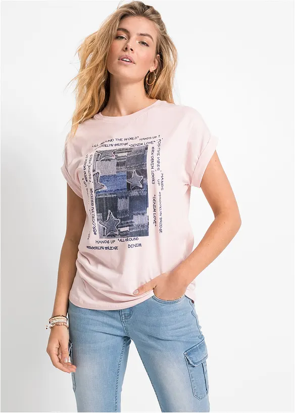T-Shirt aus softem Viskose-Mix in rosa von vorne (im Anschnitt) - bonprix T-Shirt aus softem Viskose-Mix in rosa von vorne (im Anschnitt) - bonprix