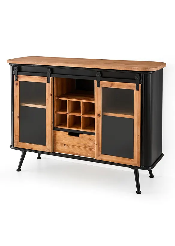 Sideboard in schwarz von vorne - bonprix