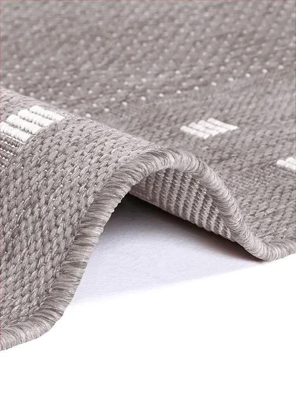In- und Outdoor Teppich mit umlaufender Bordüre in grau (Detailaufnahme) - bonprix