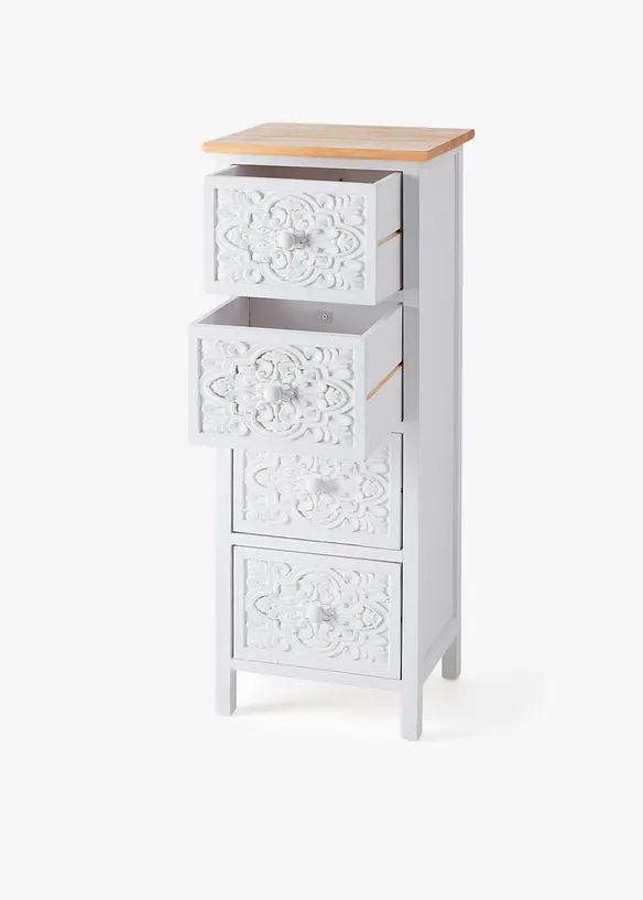 Schrank stehend mit Ornament in weiß geöffnet - bonprix