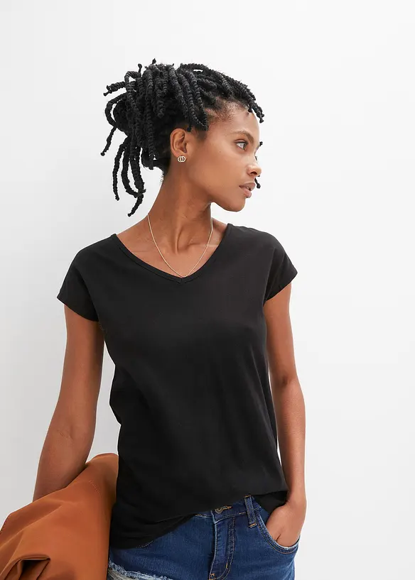 T-Shirt aus reiner Bio-Baumwolle in schwarz von hinten (im Anschnitt) - bonprix T-Shirt aus reiner Bio-Baumwolle in schwarz von hinten (im Anschnitt) - bonprix