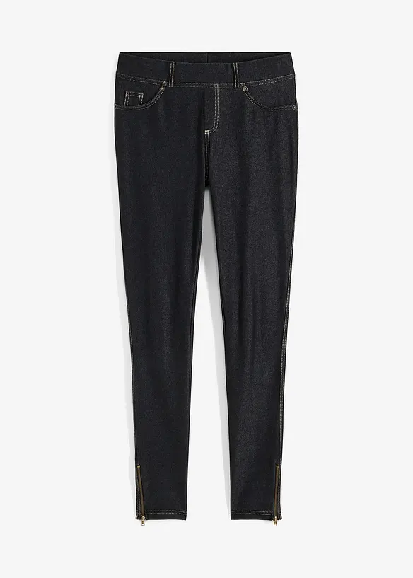 Leggings in Jeansoptik in schwarz von vorne - bonprix Leggings in Jeansoptik in schwarz von vorne - bonprix