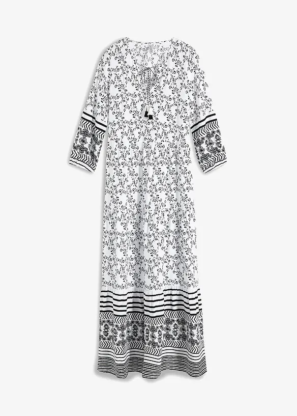 Maxikleid aus fließender Viskose in weiß von vorne - bonprix Maxikleid aus fließender Viskose in weiß von vorne - bonprix