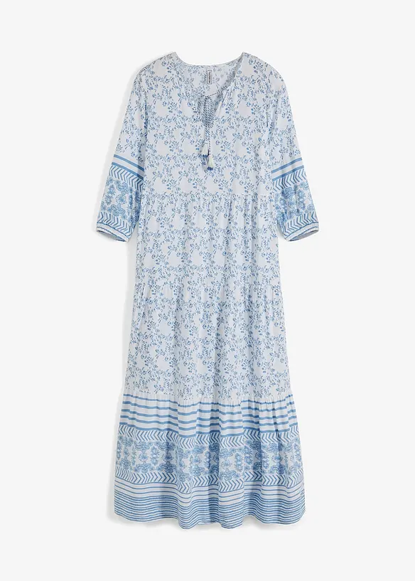 Maxikleid aus fließender Viskose in weiß von vorne - bonprix Maxikleid aus fließender Viskose in weiß von vorne - bonprix