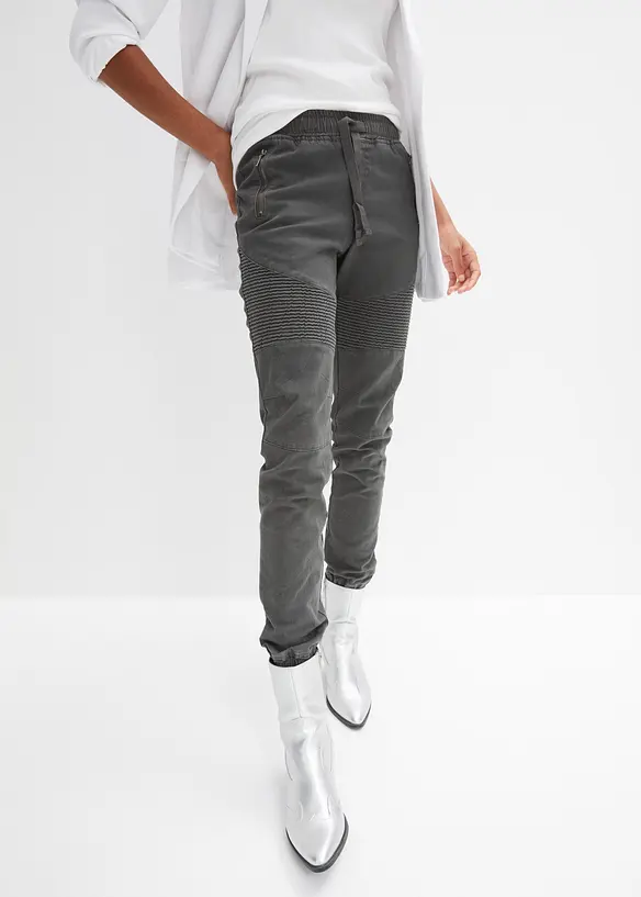 Hose mit Biker-Details in grau von vorne - bonprix Hose mit Biker-Details in grau von vorne - bonprix