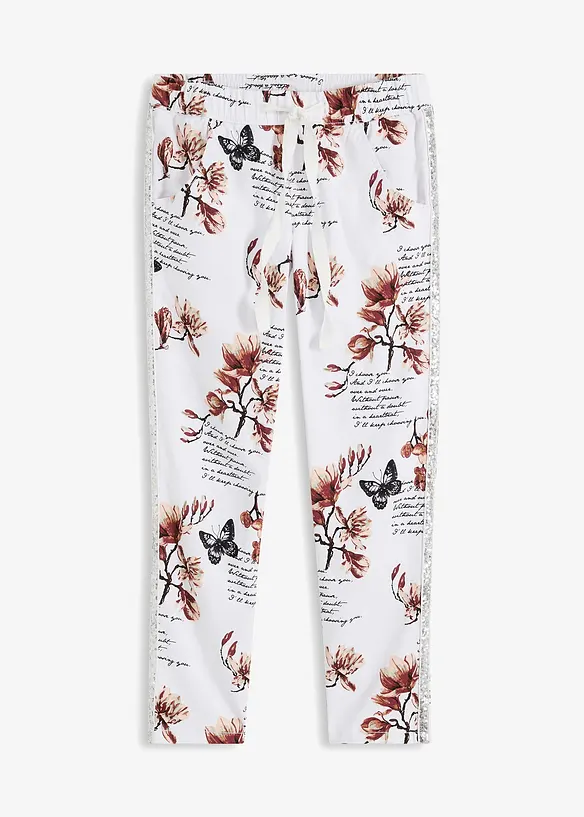 Hose im Loose Fit in weiß von vorne - bonprix