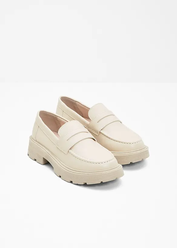 Chunky Loafer mit leichter Sohle in beige - bonprix