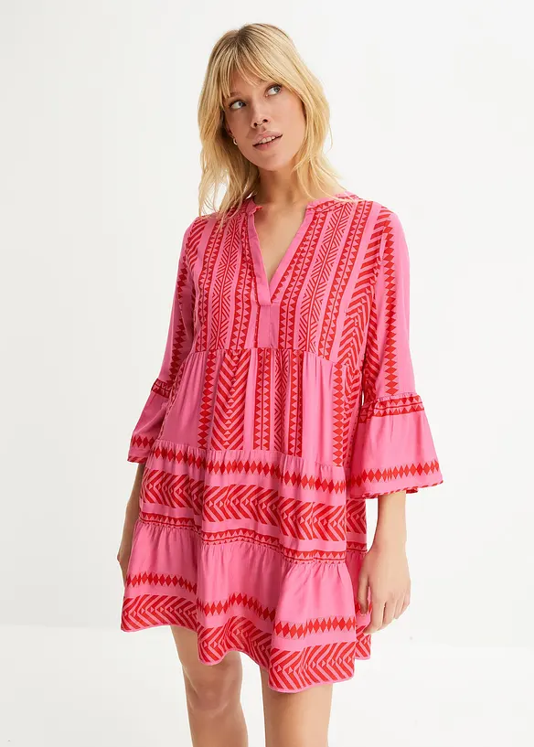 Tunika-Kleid aus fließender Viskose von vorne (Totalaufnahme) - bonprix
