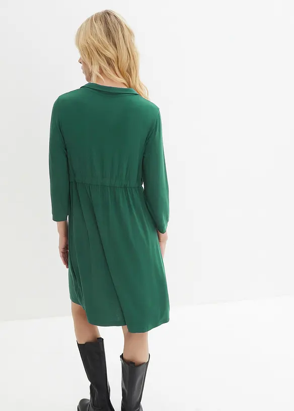 2-in-1 Umstandskleid und Stillkleid aus Viskose in grün von hinten (Totalaufnahme) - bonprix 2-in-1 Umstandskleid und Stillkleid aus Viskose in grün von hinten (Totalaufnahme) - bonprix