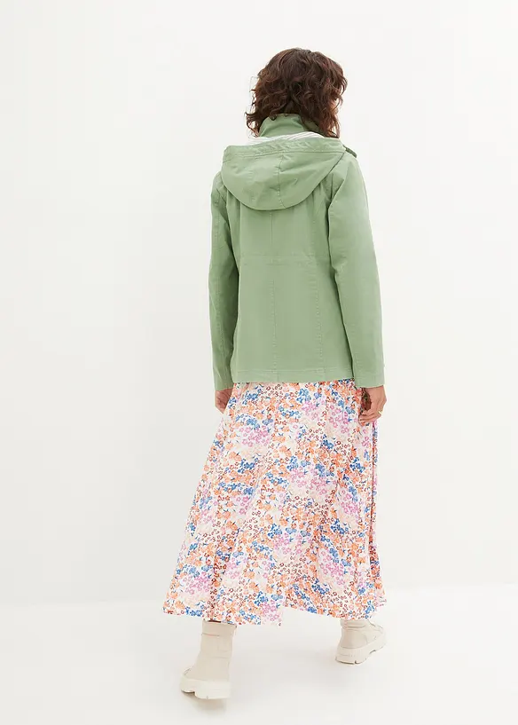3-in-1 Umstandsjacke mit Trageeinsatz in grün von hinten (im Anschnitt) - bonprix
