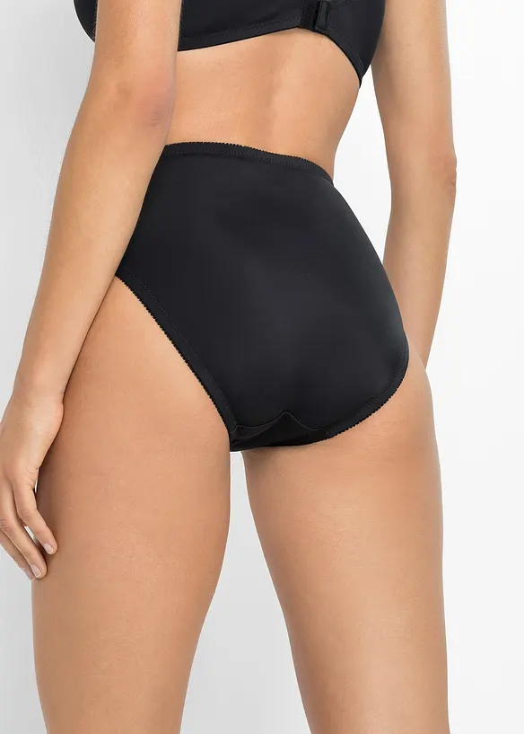 Maxislip mit zarter Spitze (2er Pack) in schwarz von hinten - bonprix