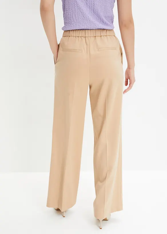 Bundfaltenhose mit Bequembund in beige von hinten - bonprix Bundfaltenhose mit Bequembund in beige von hinten - bonprix