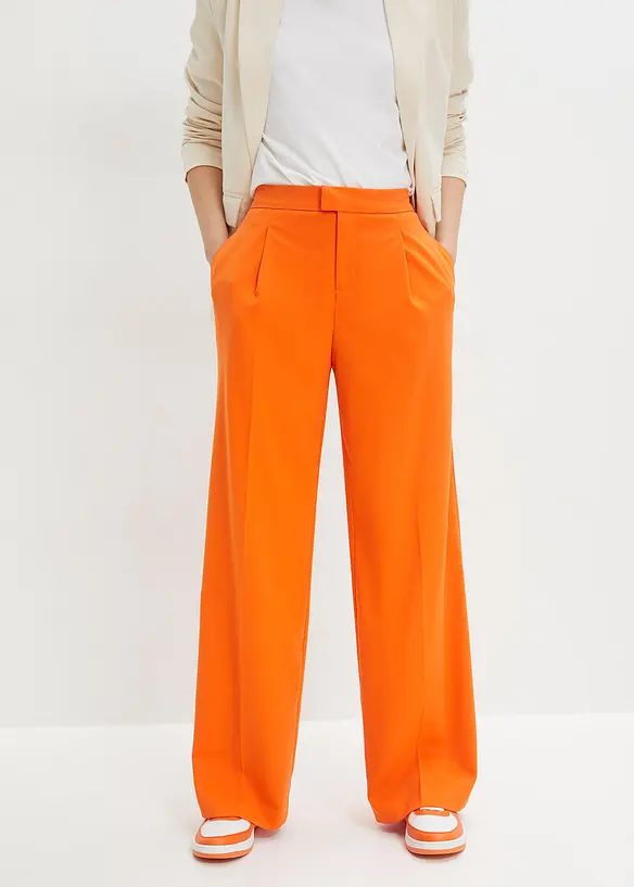 Bundfaltenhose mit Bequembund in orange von vorne - bonprix Bundfaltenhose mit Bequembund in orange von vorne - bonprix