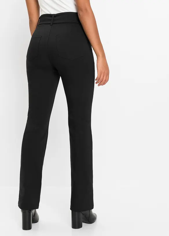 Stretch-Hose mit Gürteldetails in schwarz von hinten - bonprix