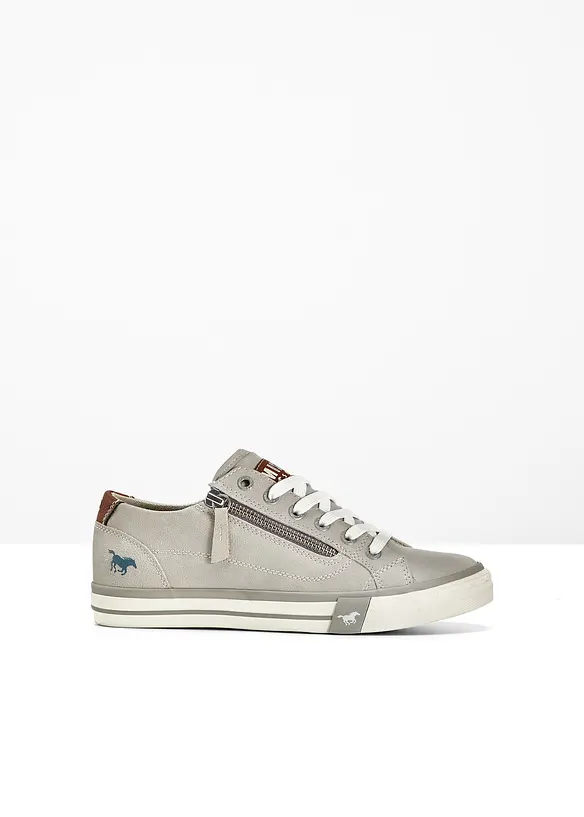 Mustang Sneaker mit Reißverschluss in grau von vorne - Mustang