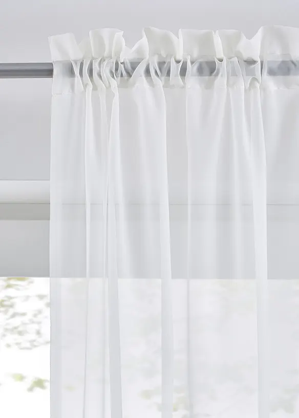 Transparente Gardinen aus feinem Voile (2er Pack) in beige - bonprix