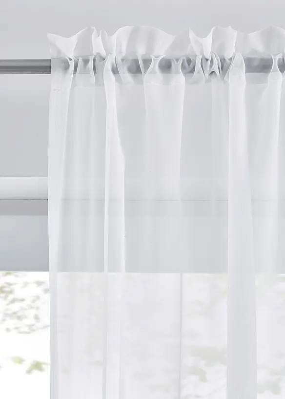 Transparente Gardinen aus feinem Voile (2er Pack) in weiß - bonprix