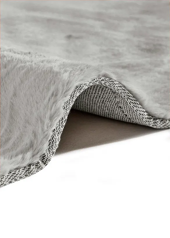Hochflor Teppich mit extra weichem Velours in grau (Detailaufnahme) - bonprix