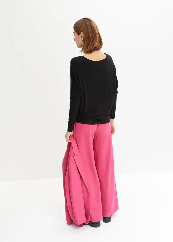 Langarmshirt aus softem Viskose-Mix in schwarz von hinten (im Anschnitt) - bonprix Langarmshirt aus softem Viskose-Mix in schwarz von hinten (im Anschnitt) - bonprix