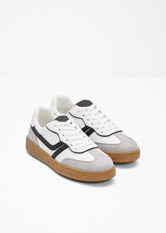 Sneaker im Retrolook in weiß - bonprix