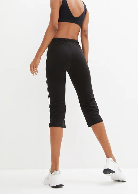 3/4 Sporthose in schwarz von hinten - bonprix