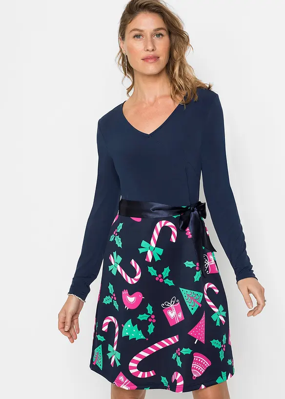 Minikleid in A-Linie in blau von vorne (Totalaufnahme) - bonprix Minikleid in A-Linie in blau von vorne (Totalaufnahme) - bonprix