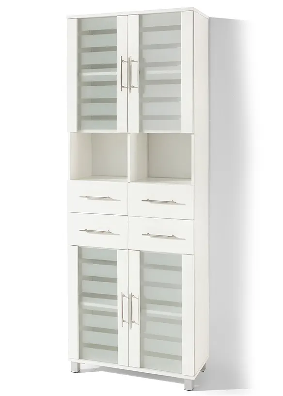 Badezimmer Hochschrank breit in weiß von vorne - bonprix Badezimmer Hochschrank breit in weiß von vorne - bonprix
