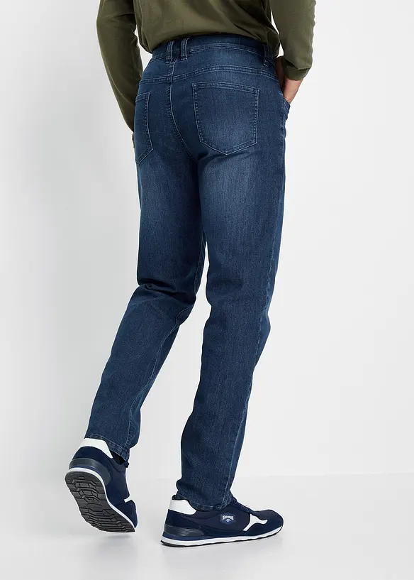 Leichte Slim-Fit-Jeans, Straight in blau von hinten - bonprix