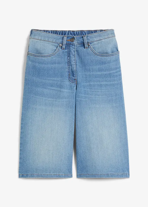 Jeans-Bermuda mit Bequembund in blau von vorne - bonprix