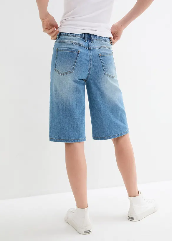 Jeans-Bermuda mit Bequembund in blau von hinten - bonprix