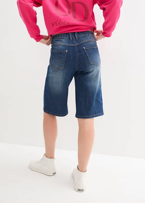 Jeans-Bermuda mit Bequembund in blau von hinten - bonprix