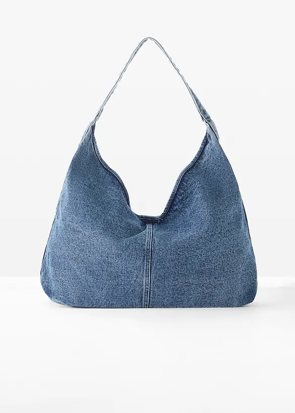 Shopper aus Denim in blau von vorne - bonprix