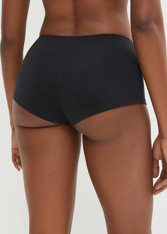 Maxi-Panty mit weicher Baumwolle (10er Pack) in schwarz von hinten - bonprix