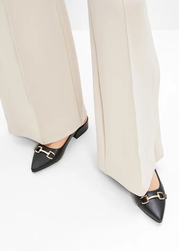 Slingpumps mit flachem Absatz in schwarz - bonprix