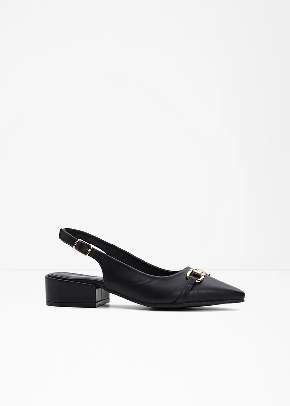 Sling Pumps in schwarz von vorne - bonprix