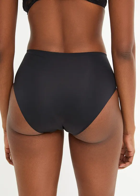 Feel Comfort Nahtlose Panty (3er Pack) in schwarz von hinten - bonprix