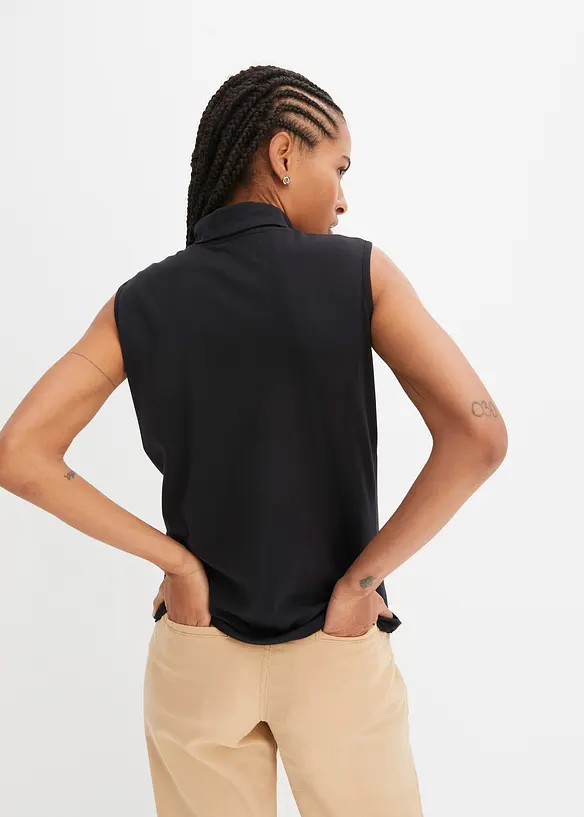 Top mit reiner Bio-Baumwolle in schwarz von hinten (im Anschnitt) - bonprix Top mit reiner Bio-Baumwolle in schwarz von hinten (im Anschnitt) - bonprix