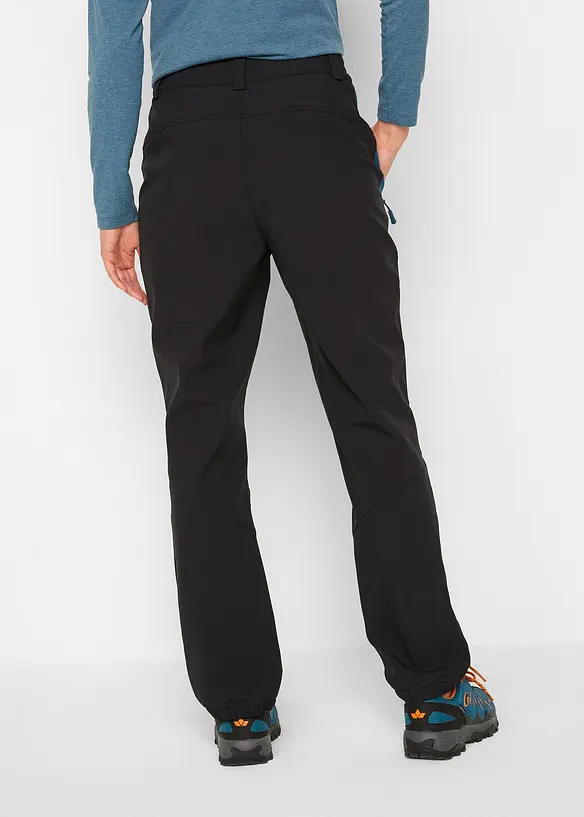 wasserabweisende Softshell-Hose in schwarz von hinten - bonprix